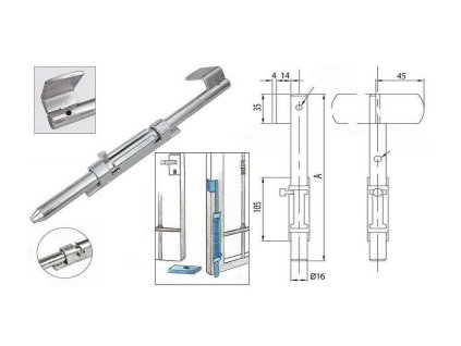 Zastrc vratova 500 16mm Zn 2 2 bezpecnostni a40081911 10638