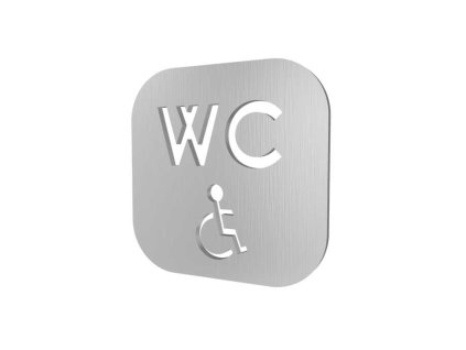 Piktogram na desce 10x10cm napis WC mat nerez a41313967 10638