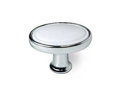 Knopek SIRO ovalny 32x22mm chrom lesk bily plast 1972 32 ZN1 A4 a41426608 10638