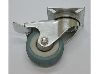 Kolecko d100x26mm otocne s brzdou plotna seda guma 55 kg a43069458 10638