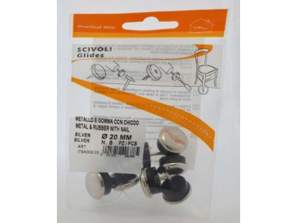 Kluzaky PW d20mm kov guma 8 ks chrom a44322122 10638