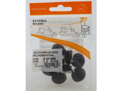 Kluzaky PW d25mm kov guma 8 ks chrom a44322495 10638