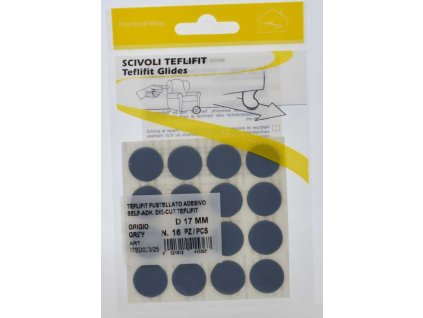 Kluzaky PW d17mm TEFLON drik samolepici 16 ks sede a44326227 10638