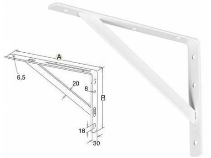 Konzola policova 500x315x30mm 100kg par bila a107221073 10638