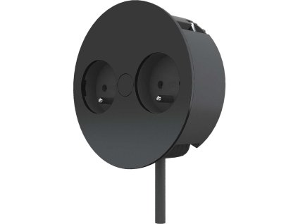 Vestavny zasuvkovy box BACHMAN TWIST 2 zasuvky 230V cerny mat RAL9005 a114541010 10638