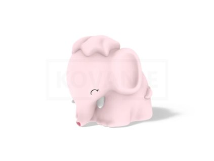Silikonová noční lampička - Růžový sloník
