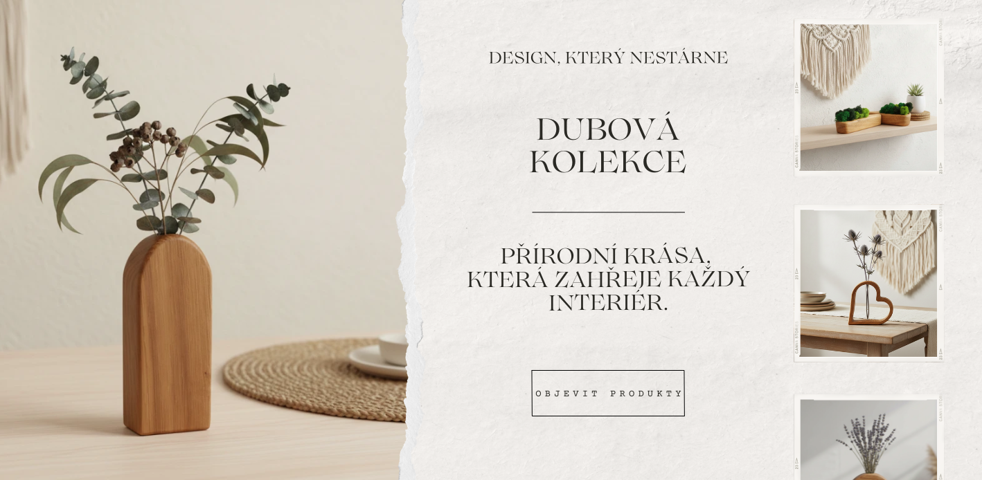 Dubová kolekce doplňků a dekorací