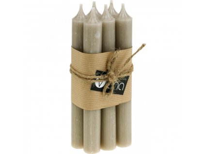 Kuželová svíčka taupe 17 cm – elegantní dekorace pro moderní interiéry