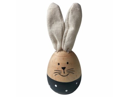 Dekorativní dřevěné vajíčko 12 cm/černá