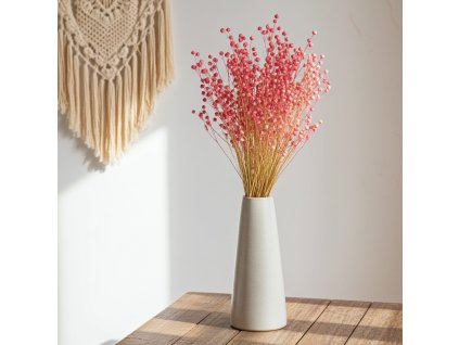 Sušený Len - růžová ve váze