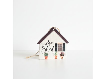 Keramický domek - smetanová 15x13 cm