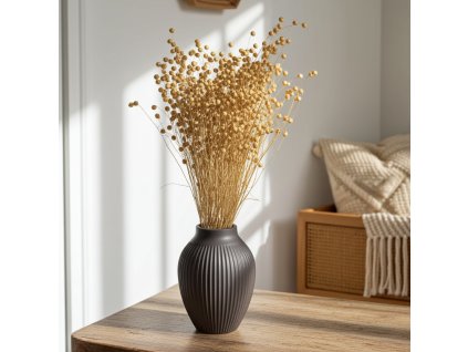 Sušený Len natur ve váze v interiéru