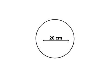 Kovový kruh 20 cm - černá rozměry