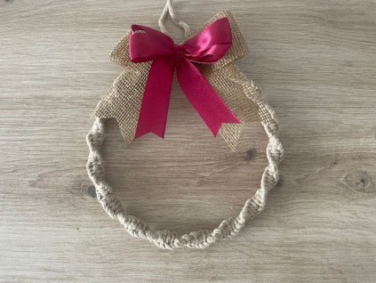 Macrame věnec kávově hnědá 15 cm 2