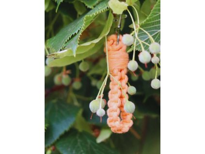 Klíčenka macrame 6,5 cm meruňková
