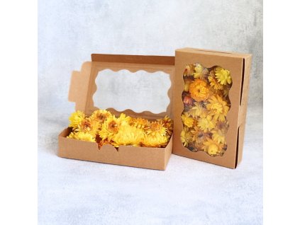 Sušená Slaměnka květ žlutá aranžovací box
