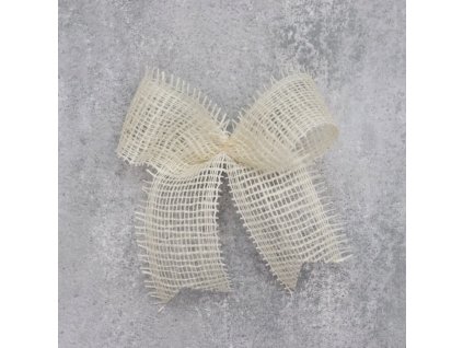 Stuha juta 40mm bělená mašle