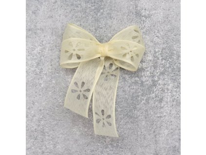 Plátnová stuha s monofilem 25 mm žlutá mašle