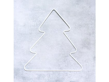 Kovový dekorační stromek 29 cm, bílý