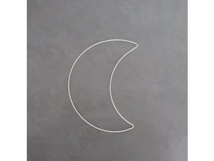 Kovový měsíc 21 cm - bílá