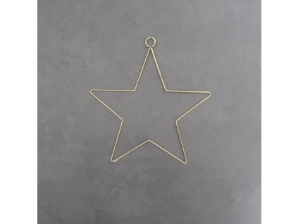 Kovová hvězda s očkem 20 cm - zlatá