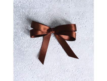 Atlasová stuha 10mm:3m hnědá mašle