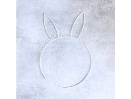 Dekorační kruh zajíc bílá 30 cm