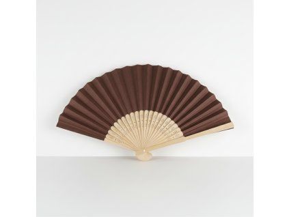 Vějíř papírový – hnědá 21×36 cm