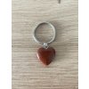 Minerální přívěsek na klíče srdce - Aventurín zlatý 20x20x5mm