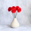 Dřevěná dekorační růže červená 6 cm ve váze