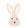 Slaměná hlava zajíce závěsná dekorace, bílá
