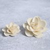 Dřevěná růže květ - smetanová 4 a 6 cm