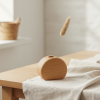 Dubová váza kulatá mini 6 cm s lagurusem