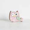 Dekorace sova - 10,5 cm růžová