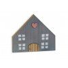 Dřevěný domek - šedý 14,5x16,5 cm