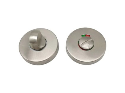 Okrúhla rozeta s uzamykacou páčkou na WC dvere s ukazovateľom uzamknutia (ø52x31mm), brúsená nerez K320 /AISI304
