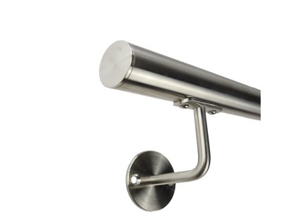 Nerezové madlo 42,4 mm na stenu, brúsený povrch K320/nerez AISI304 (Dĺžka madla 1 000 mm, Zloženie madla 2 ks držiak madla, rúra ø 42.4mm s ukončením)