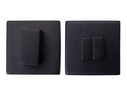 Štvorcová rozeta s uzamykacou páčkou (53x53mm), balenie: 1 pár, čierny povrch/ nerez AISI201