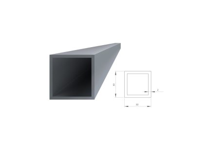 Hliníkový jokel 30x30x2mm, dĺžka: 3000 a 6000mm, prirodný hlíník bez povrchovej úpravy, materiál EN AW-6060