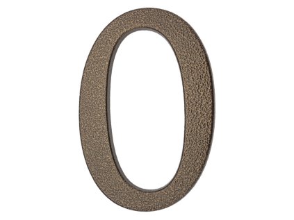 Číslo domové 0 - 9, 190 mm, farba: zlato - hnedá, hliník (Číslo 0, Farba zlato - hnedá)