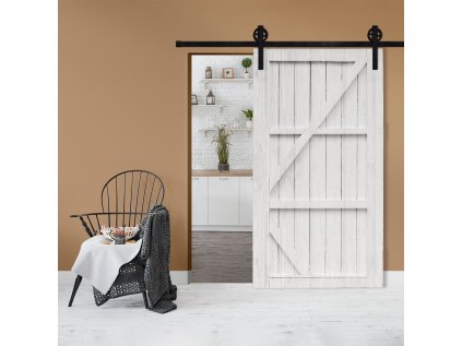 Systém posuvných dverí BARNDOOR, L:2000 mm, farba: čierna RAL9005