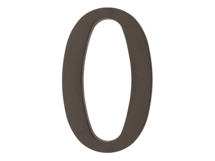 Čísla a písmená domové 0 - 9 / A - C, plast, farba: hnedá (Číslo 0, Farba hnedá, Výška 180 mm)