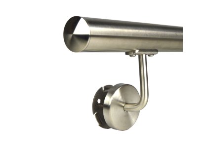 Nerezové madlo 42.4 mm na stenu, držiaky s krytkou, brúsený povrch K320/ nerez AISI304 (Dĺžka madla 1 000 mm, Zloženie madla 2 ks držiak madla, rúra ø 42.4mm s ukončením)