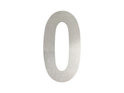 Nerezové číslo domové 0-9, výška 100mm, s obojstrannou páskou, brúsená nerez K320 (Číslo 0, Farba brúsená nerez, Výška 100 mm)