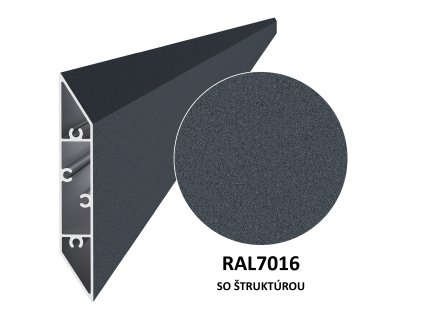 c item 205227 profil 108x16mm l 6000mm praskovy lak struktura ral7016