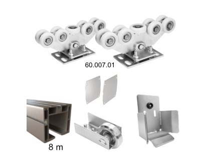 Hliníková sada pre výrobu samonosnej brány do 6,5 m, profil 100x100 mm (L:8000mm), materiál: hliník/pozink