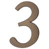 Číslo domové 0 - 9, 190 mm, farba: zlato - hnedá, hliník (Číslo 3, Farba zlato - hnedá)