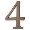 Číslo domové 0 - 9, 190 mm, farba: zlato - hnedá, hliník (Číslo 4, Farba zlato - hnedá)