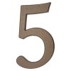 Číslo domové 0 - 9, 190 mm, farba: zlato - hnedá, hliník (Číslo 5, Farba zlato - hnedá)