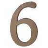 Číslo domové 0 - 9, 190 mm, farba: zlato - hnedá, hliník (Číslo 6, Farba zlato - hnedá)